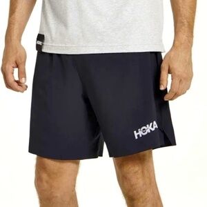 Hoka One One Glide 7" Short Running Athletic Shorts Black Men's New NWT